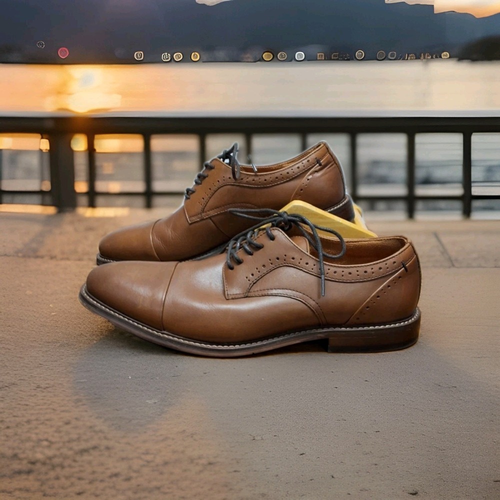 Stacy Adams Mens Size 7 M Redzone Collection Brown Oxfords Dress Shoes